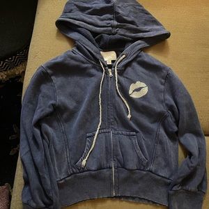 Marilyn Monroe navy blue cropped hoodie